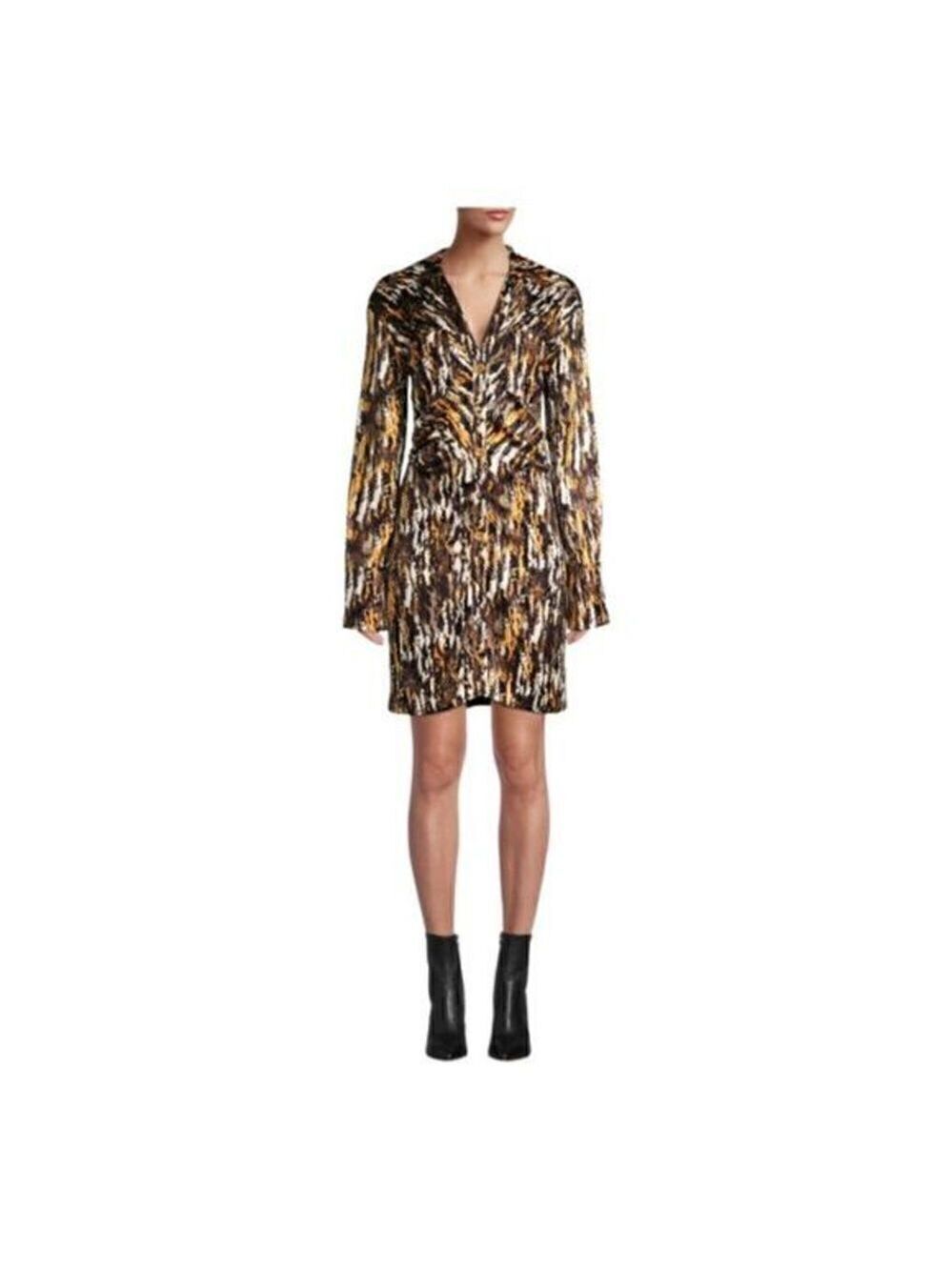 NANUSHKA ZADA Abstract Print Mini Shirtdress Size M NWT